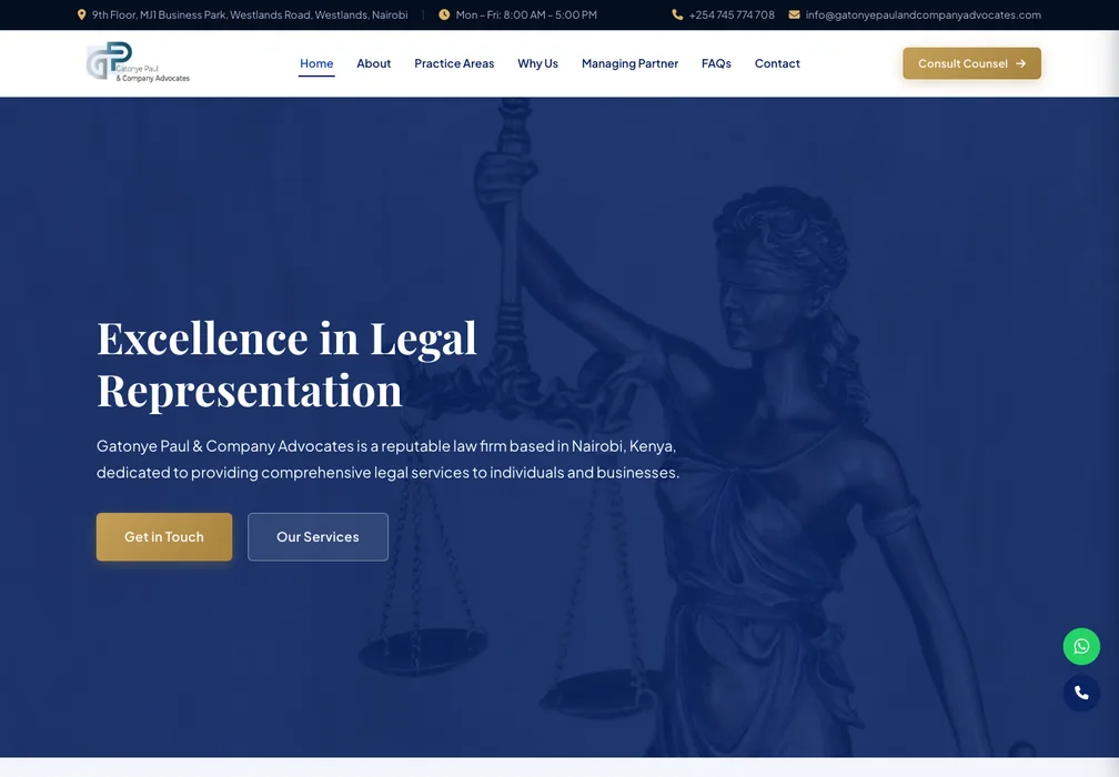 Gatonye Paul & Company Advocates website preview
